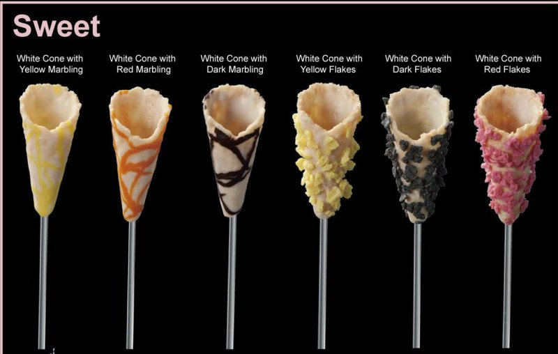 Mini Cone on stick White MALTA La Rose Noire Malta Pastry Shells